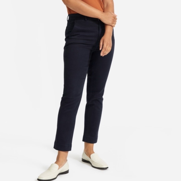 Everlane The Slim Leg Crop Pant Sz 0 in Navy - Picture 1 of 4